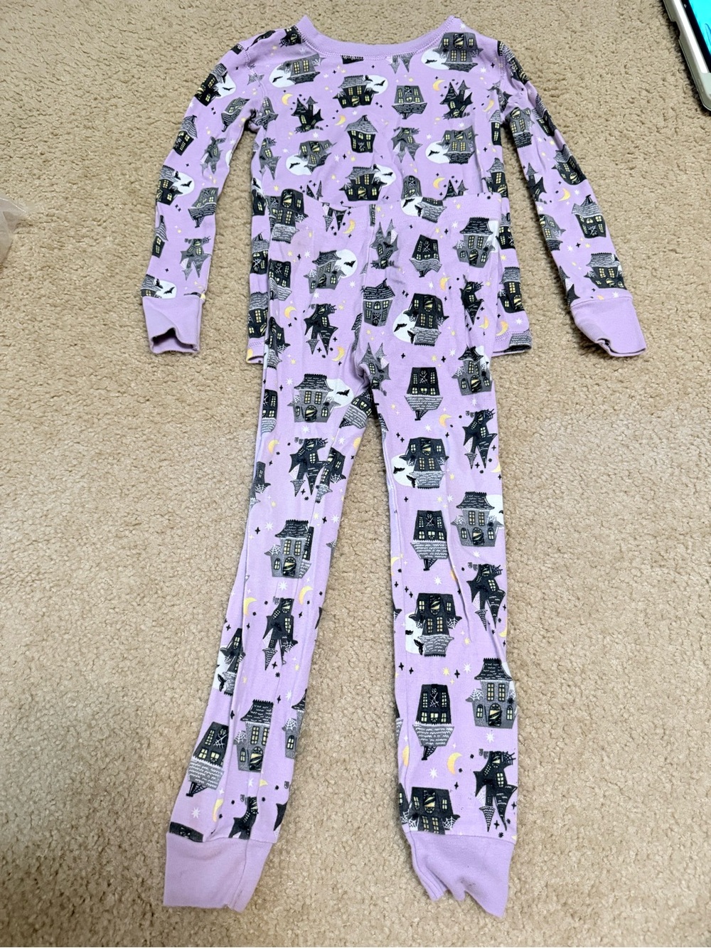 Old Navy Lavender Haunted House Kids Pajama Set